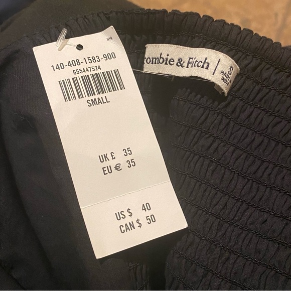 NWT~ABERCROMBIE & FITCH Black Puff Sleeve Cropped Top Size Small - Picture 5 of 8